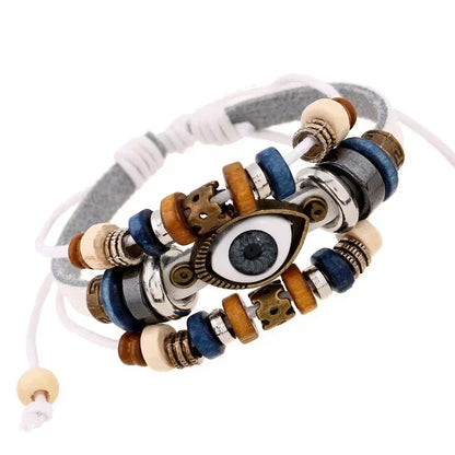 Brown Leather Rope Eye Bracelet