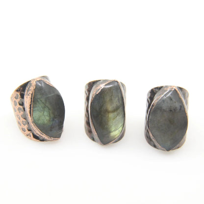 Adjustable Natural Labradorite Ring