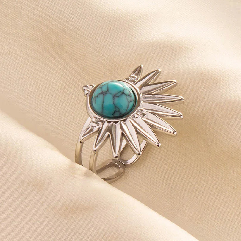 Ethnic Stackable Turquoise Finger Ring