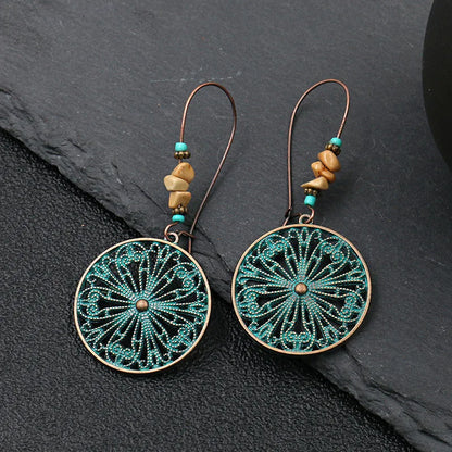 Antique Geometric Hollow Drop Earrings