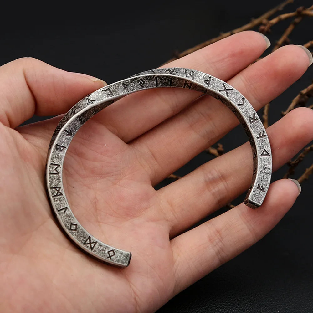 Viking Rune Twist Cuff Bangles