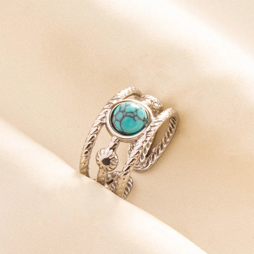Ethnic Stackable Turquoise Finger Ring