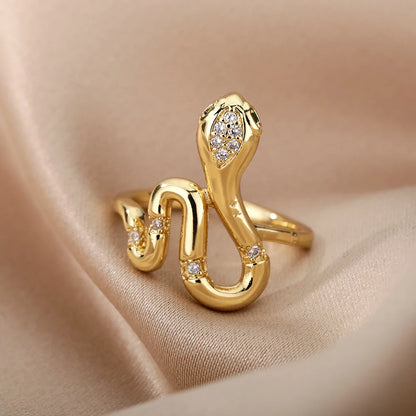 Adjustable Snake Zircon Rings