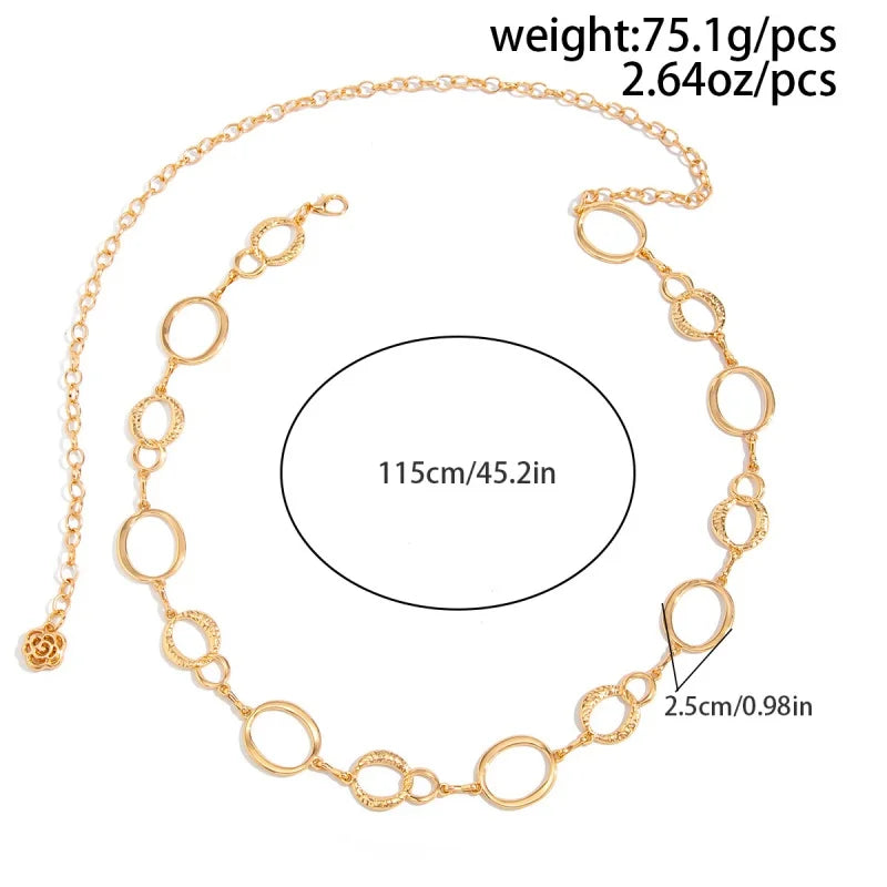 Punk Style Metal Hollow Waist Chain