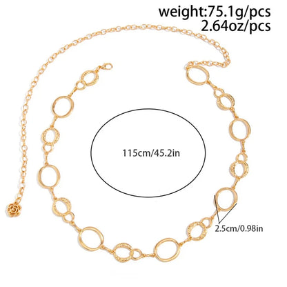 Punk Style Metal Hollow Waist Chain