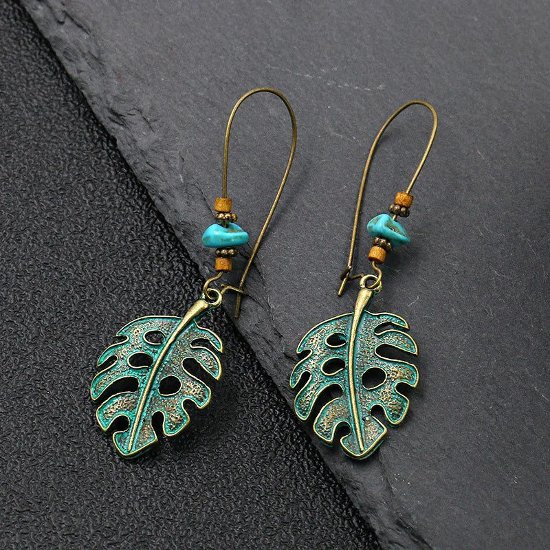 Antique Geometric Hollow Drop Earrings