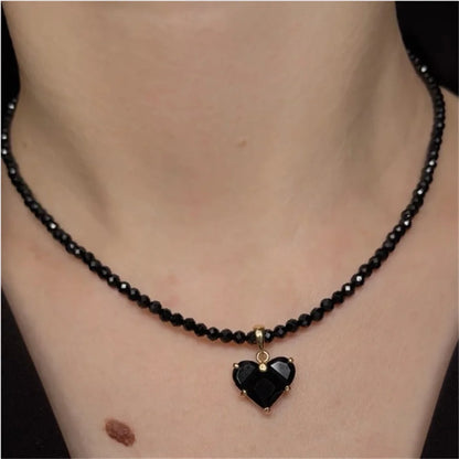 Boho Baroque Crystal Heart Chain Necklace