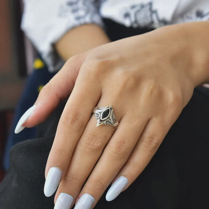 Mystic Black Crystal Ring
